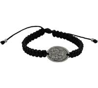Saint Joseph and Holy Family Medal Bracelet | Sturdy Black Woven Cord | Catholic Jewelry | Great Catholic Gift for First Holy Communion and Confirmation | Adjustable