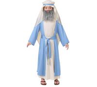 Saint Joseph Costume Kids with Walking Staff for Christmas, Carnival, Halloween Nativity Scene Performances Bible Costume for Children Religious Dress-Up