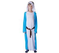 Saint Joseph Costume Kids with Walking Staff for Christmas, Carnival, Halloween Nativity Scene Performances Bible Costume for Children Religious Dress-Up