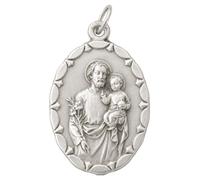 SAINT JOSEPH (HUSBAND OF THE HOLY VIRGIN MARY) OVAL SHAPE MEDAL - 100% MADE IN ITALY