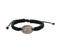 Saint Joseph Medal on Woven Black Cord Bracelet | Adjustable Fit | Patron Saint of Fathers | Great Catholic Gift for Confirmation and Graduation | Christian Jewelry
