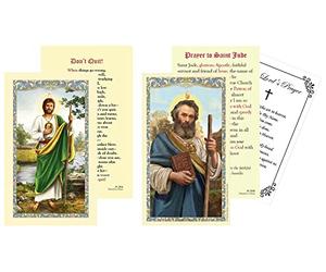 Saint Jude Thaddeus Prayer Card - Laminated St Jude Healing Card, The Lord's Prayer - Patron Saint of Lost Cause Theme Set for Daily Devotion - 3 Items