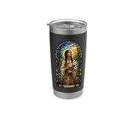 Saint Kateri Tekakwitha Catholic Gothic Mosaic Icon Art Stainless Steel Insulated Tumbler