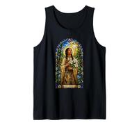 Saint Kateri Tekakwitha Catholic Gothic Mosaic Icon Art Tank Top
