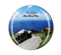 Saint Kitts and Nevis 3D Refrigerator Fridge Magnet Crystal Glass Magnet Tourist Travel Souvenir Collection Gift Magnetic Sticker Home Kitchen Decoration