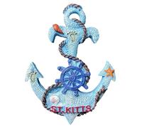 Saint Kitts and Nevis Creative Anchor Refrigerator Magnet 3D Travel Souvenir Fridge Decoration Magnetic Sticker Craft Collection