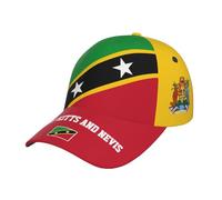 Saint Kitts and Nevis Flag Baseball Cap Saint Kitts and Nevis Flag Hats Adjustable Size for Running Workouts Outdoor Activities All Seasons