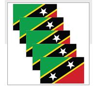 Saint Kitts and Nevis Flag Car Stickers Pack of 5 (120 x 80 mm) Waterproof KNA Labels for Bike Van Fridge Helmet Window Packwith® #P1122