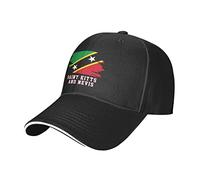 Saint Kitts and Nevis Flag Fans Mesh Baseball Cap Running Hat Travel Hats Outdoor Adjustable Summer Caps Black
