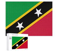 Saint Kitts And Nevis Flag Funny Wooden Puzzle Adults Difficult Jigsaw Puzzles with Storage Box for Family Game Birthday Gift