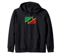Saint Kitts and Nevis Flag Graphic For Men Women Kids Zip Hoodie