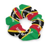 Saint Kitts And Nevis Flag Hair Scrunchies for Women Elastic Hair Bands Soft Hair Ties for Styling Gift Christmas Valentine's Day