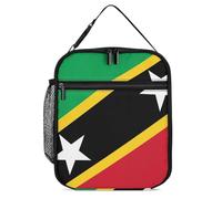 Saint Kitts and Nevis Flag Insulated Lunch Bag Reusable Cooler Lunchbox Tote Meal Container for Women Men