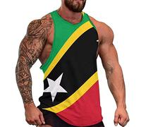 Saint Kitts And Nevis Flag Mens Tank Top Workout Sleeveless T-Shirts Loose Bodybuilding Muscle Vest Athletic Tees 2XL