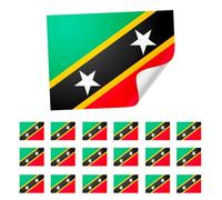 Saint Kitts and Nevis Flag Stickers - 20 Pack | 8x5cm Paper Stickers with Peel & Stick Backing | Durable, Vibrant, Easy to Apply | National Flag Decals for Cars, Laptops, Books & Events