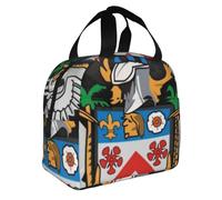 Saint Kitts and Nevis National Emblem Lunch Box Lunch Bag with Adjustable Shoulder Strap Insulated Tote Bag Picnic Box National Emblem Print for School Teens Snacks Insulated Cooler Tote