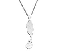 Saint Kitts and Nevis Necklaces St. Kitts & Nevis Maps Pendant Chain Jewelry(Silver Color,60cm)