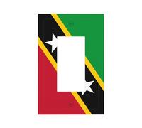 Saint Kitts Flag Light Switch Wall Plate Faceplate Cover Single Rocker 1 Gang Decorator Outlet Receptacle Covers for Home Kitchen Room Bathroom Decor