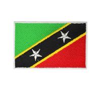 Saint Kitts & Nevis Country Flag Patch Iron On Embroidered Applique Patch Saint Kitts & Nevis Country Flag Iron On Sew On Emblem Badge