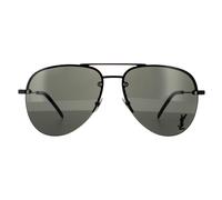 Saint Laurent Aviator Unisex Black Grey Sunglasses Metal - One Size