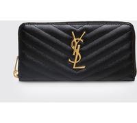 SAINT LAURENT Cassandre Large Zip-Around Wallet in Grain de Poudre Leather - Size: OS - female