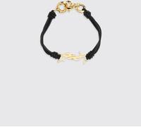 SAINT LAURENT Cassandre Leather and Brass Bracelet - Size: S - female