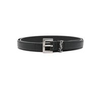 Saint Laurent Cassandre-plaque leather belt - Black 75-80-85-90-95-100-105-110