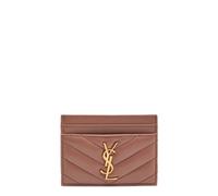 Saint Laurent Cassandre Quilted Leather Card Holder - Rose - One Size