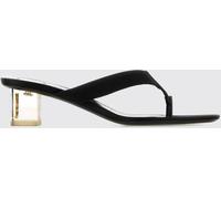 SAINT LAURENT Frida Satin Thong Mule Sandals with Square Toe and Low Heel - Size: 37½ - female
