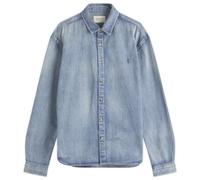 Saint Laurent Men's Logo Denim Shirt Day Blue