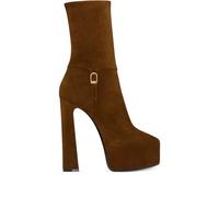 Saint Laurent platform block-heel lambskin boots - Brown 35-36.5-37.5-38-40