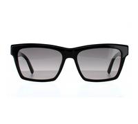 Saint Laurent Rectangle Unisex Shiny Black Grey Gradient Sunglasses Black One Size