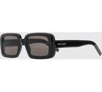 SAINT LAURENT Rectangular Black Acetate Sunglasses with Printed Logo on the Temples - Size: OS - female