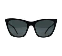 Saint Laurent SL 214 Kate Thin Womens Shiny Black Sunglasses