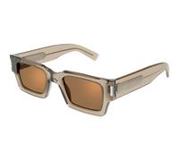 SAINT LAURENT SL 572 006 Unisex Sunglasses Acetate Yellow Brown Squared Flash