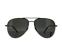 Saint Laurent Aviator Unisex Black Grey Sunglasses Metal - One Size