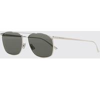 SAINT LAURENT Square Metal Sunglasses with Engraved Logo and Dark Lenses - Size: OS - male