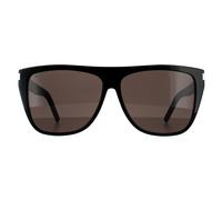 Saint Laurent Square Womens Black Grey Smoke Sunglasses - One Size