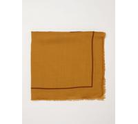 SAINT LAURENT Square Wool Scarf with YSL Monogram Print and Fringed Edges - Size: OS - female