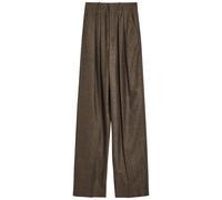 Saint Laurent Subtle-chevron Straight-leg Wool Trousers - Brown - 42 (UK14 / L)