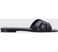 SAINT LAURENT Tribute Leather Mules with a Square Toe and Low Heel - Size: 37 - female