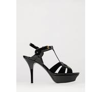 SAINT LAURENT Tribute Patent Leather High Heel Platform Sandals - Size: 37½ - female