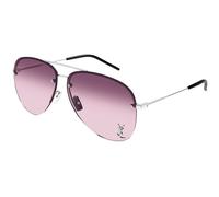 SAINT LAURENT Unisex CLASSIC 11 M 008 Sunglasses Metal Silver Red Pilot