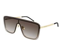SAINT LAURENT Unisex SL 364 MASK 006 Sunglasses Metal Gold Brown Mask Normal
