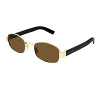 SAINT LAURENT Unisex SL 706 001 Sunglasses Metal Gold Brown Round
