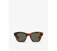 Saint Laurent Womens Brown Sl592 Square-frame Tortoiseshell Acetate Sunglasses 14.5cm