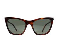 SAINT LAURENT Woman SL 214 KATE THIN 003 Sunglasses Acetate Havana Grey Cat Eye