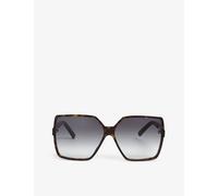 Saint Laurent Womens Saint Laurent Betty Havana Square-Frame Sunglasses Brown