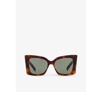 Saint Laurent Womens Saint Laurent M119 Blaze Rectangle-Frame Acetate Sunglasses