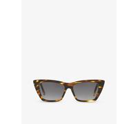 Saint Laurent Womens Saint Laurent Sl276 Mica Cat-Eye Frame Acetate Sunglasses Brown